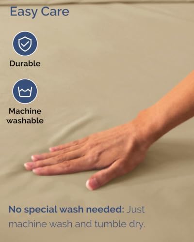 CGK Linens 2 Pack Extra Deep Cal King Fitted Sheets - Beige - Image 6