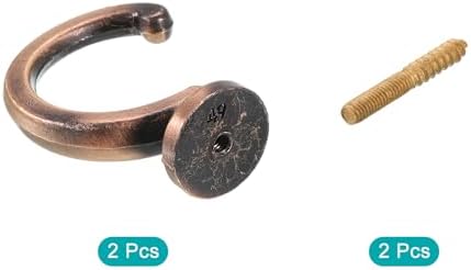 uxcell 2Pcs Curtain Holdback, Aluminum Alloy Wall Mounted Curtain Holders Drapery Tieback Hooks for Living Room Bedroom Office (Copper) - Image 3
