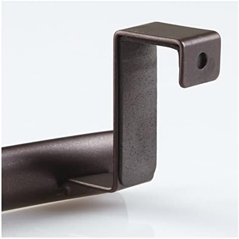 mDesign Steel Over Door Curved Towel Bar Storage, Hanger for Cabinet or Cupboard, Holder Rack for Kitchen, Bathroom - Holds Hand/Dish Towels, Washcloths - Spira Collection - 2 Pack - Bronze - Image 4