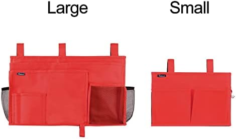 Surblue Caddy Hanging Organizer Bedside Storage Bag for Bunk and Hospital Beds, Red, Small - Image 3