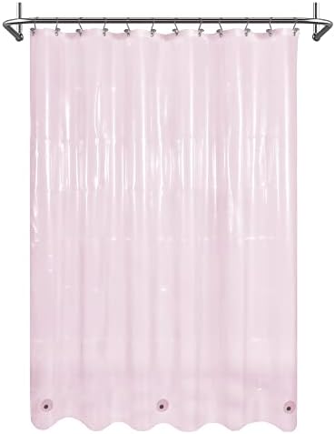 Mrs Awesome Clear Pink Shower Curtain Liner with 3 Magnets, 72x72 by MrsAwesome