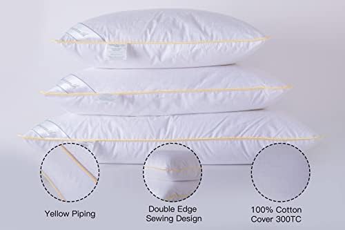Goose Down Feather Pillows Standard Size One Pillow 100% Cotton Classic White Supportive Cool Bed Pillows for Back Side Stomach Sleepers - Image 6