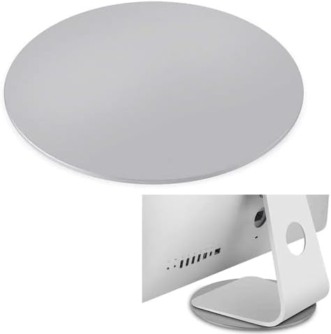 360° Rotation Monitor Swivel Base, Silver Aluminum Alloy Computer Screen Monitor Turntable Stand Flat Panel TV Rotating Swivel Base Mat for iMac,Laptop,Potted Plants,Arts & Crafts and More by Yoqanr