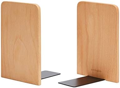 Pandapark Wood Bookends,Non-Skid Bookend for Shelves,Heavy Duty Bookends,Book Stand for Books/CDs,1 Pair - Image 6