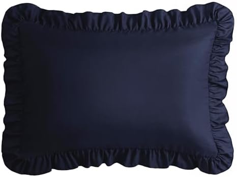 KKJIAF Ruffle Body Pillow Cases Set of 1, Navy Blue - Image 7