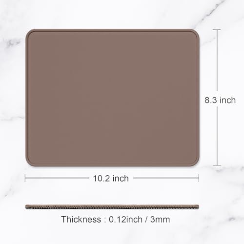 Hsurbtra Mouse Pad, Premium-Textured Square Mousepad 10.2 x 8.3 Inch, Stitched Edge Anti-Slip Waterproof Rubber Pretty Cute Computer Mat for Office Gaming Laptop Women Kids Dark Brown - Image 6