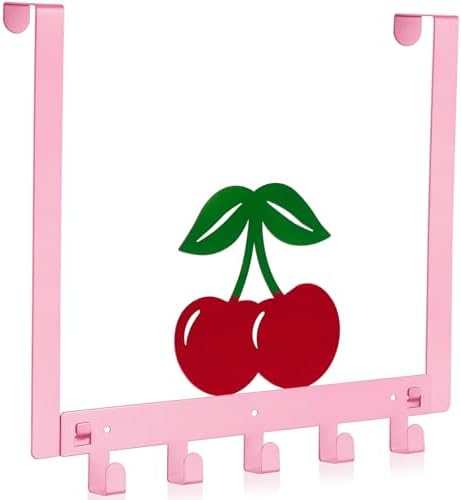 Reallnaive Cherry Bathroom Decor Over The Door Hooks Pink Cute Door Hanger by Reallnaive