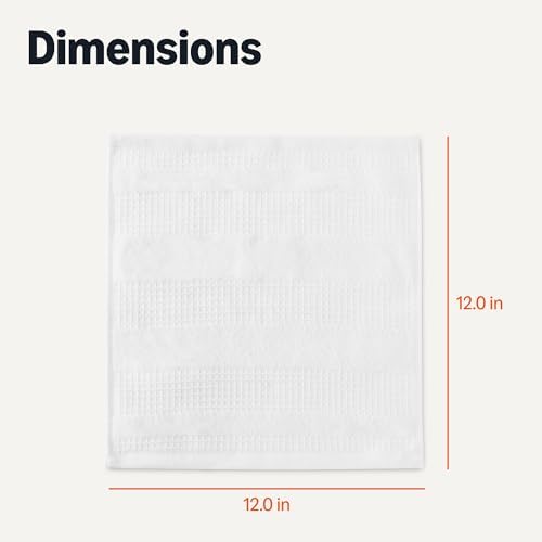 Amazon Basics Organic Cotton Waffle Kitchen Dish Cloths, Ultra Absorbent, Quick Drying, Lint-Free, 12 x1 2 inches, 6-Pack, White - Image 5