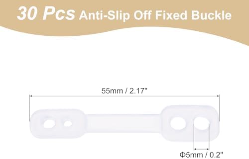 uxcell 30Pcs Clothes Hanger Windproof Plastic Strip Hook, Anti-Slip Off Windproof Fixed Buckle, Anti-Drop Strips Hanger Fixation for Outdoor Indoor Transparent - Image 2