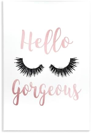'Hello Gorgeous Black Eyelashes'| Wall Plaque Art by StupellIndustries