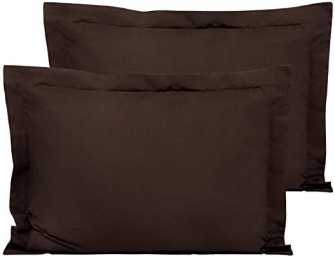 FLXXIE Microfiber Standard Pillow Shams Set of 2, Dark Brown by FLXXIE