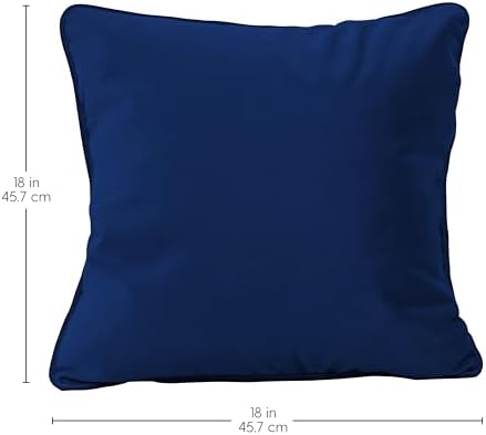 FDP 18" x 18" Velvet and Vinyl Square Pillow Set with Piping Decorative Throw Pillow for Home Dcor in Living Room, Bedroom or Lounge (2-Pack) - Eclipse, 15162-348 - Image 2
