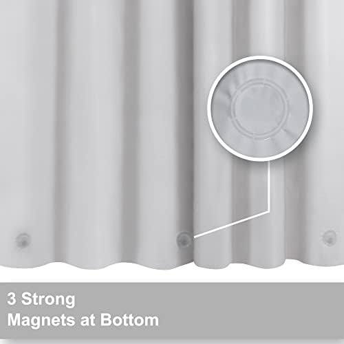 Barossa Design 54W x 78H Stall Shower Curtain Liner Silver Gray - Image 2