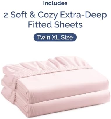 CGK Linens 2 Pack Extra Deep Twin XL Fitted Sheets - Lavender Pink - Image 4