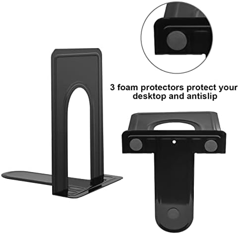 JIKIOU Book Ends, Non-Skid Metal Bookend Supports for Shelves 6 Pieces - Image 6
