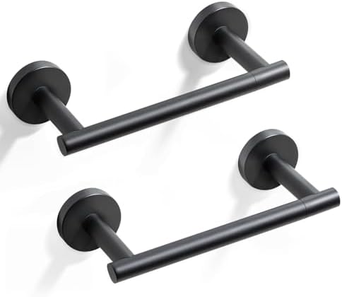 HITSLAM 2 Pack Matte Black Toilet Paper Holder, Double Post Pivoting, SS304 by HITSLAM