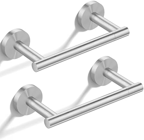 HITSLAM 2 Pack Brushed Nickel Toilet Paper Holder, Double Post Pivoting by HITSLAM