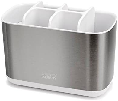 Joseph Joseph EasyStore Stainless-Steel Toothbrush Holder Bathroom Storage Organizer Caddy, Large - Image 6