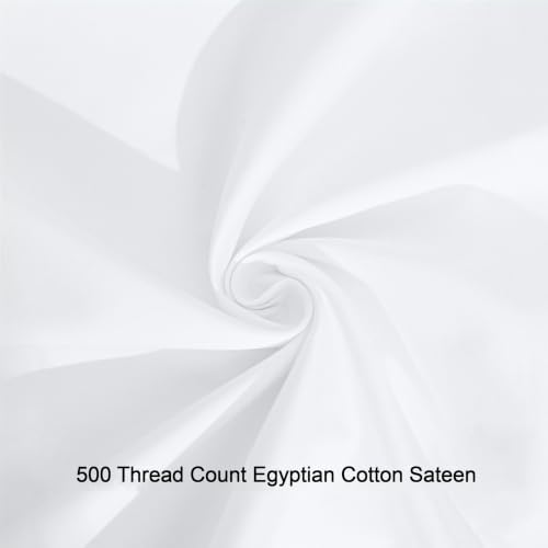 NTBAY Euro Egyptian Cotton Sateen Pillow Shams, Set of 2, White - Image 5