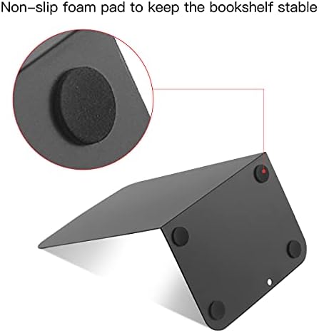 MSDADA Black Metal Bookends (8pcs, 4 pairs) for Book Shelves, Office, Heavy Books, Modern Minimalist Style - Image 2