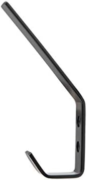 Amazon Basics Wall Mounted Modern Metal Drywall Coat Hooks - Flat Black, 5-Pack - Image 2
