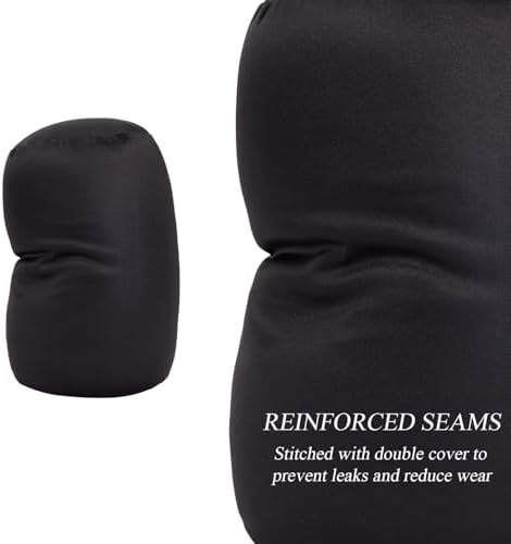 2Pcs Microbead Bolster Tube Neck Bed Body Pillows, 12 x 7 inches Squish Bean Bag Microbead Pillow for Sleeping Home Travel Neck Lumbar Support Rest Smooth Cool Touch (Black & Dark Grey) - Image 4