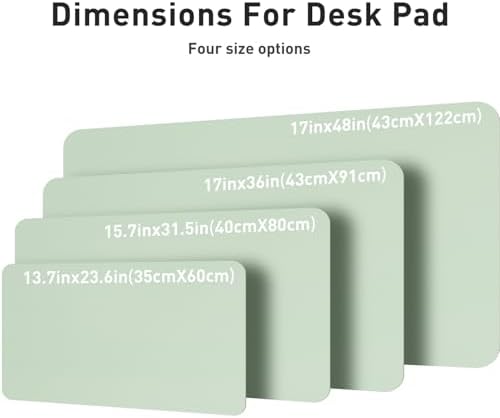 Aothia Large PU Leather Desk Pad Protector - Non-Slip Mouse Pad & Writing Mat for Office/Home, Waterproof, Easy to Clean (23.6" x 13.7", Aqua) - Image 6
