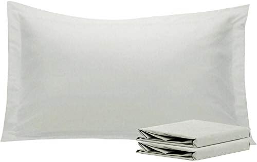NTBAY King Pillow Shams, Set of 2, Microfiber, Light Grey by NTBAY