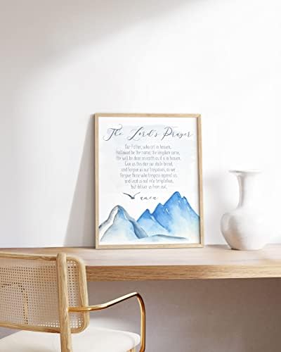 HAUS AND HUES Bible Verse Wall Art - Christian Motivational Posters, The Lord's Prayer Wall Decor, Bible Verse Wall Art Bible Quotes, Frameable Our Father Prayer Wall Decor (Beige Frame, 12x16) - Image 5