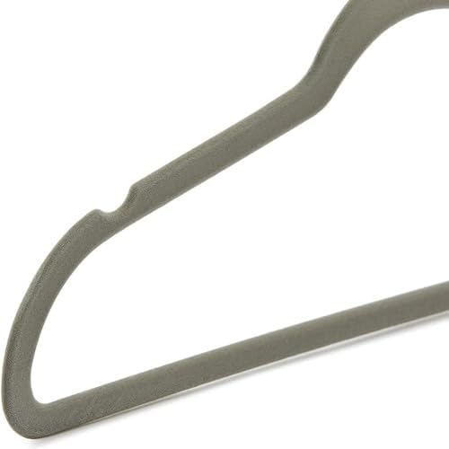 Amazon Basics Slim Velvet Non-Slip Space Saving Suit Clothes Hangers for Closet Organization, Gray/Silver, 100-Pack - Image 4