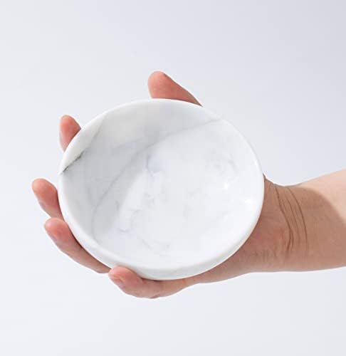 4.72 Inch Mini Decorative Bowls, Natural Small Marble Decorative Bowls for Home Decor, Key Bowl, Coffee Tables Centerpiece, Soap Serving Bowl, Incense Burner, Smudge Bowl - Image 2