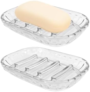 2 Pack Soap Dish Holder for Bar Soap, Bathroom Soap Dishes Bar Soap Holder by AMUONTY