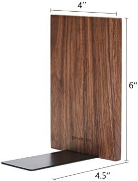 Pandapark Wood Decorative Bookends,Non-Skid Bookend for Shelves,Heavy Duty Bookends,Book Stand for Books/CDs,1 Pair - Image 2