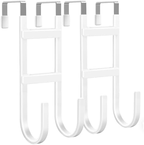 Over the Door Hooks, 2-Pack Scratch-Resistant Over the Door Hanger with Rubber for Hanging Towels, bags, Coats and Keys, Suitable for Most interior doors such as in bathroom, bedroom, and kitchen by WLCSNG