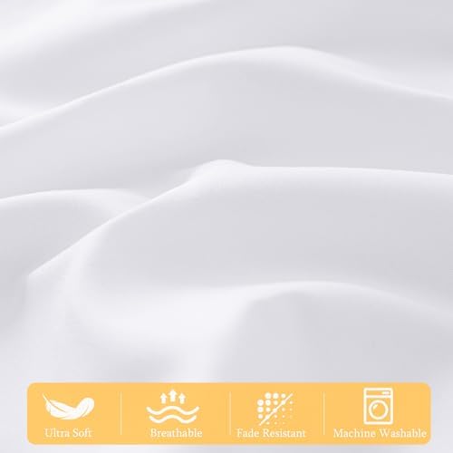 Standard Pillow Shams Set of 2 White Pillow Shams Soft Microfiber Pillow Covers with Envelope Closure, Fade, Wrinkle and Shrink Resistant Bed Pillow Cases, 20 × 26 Inches - Image 7