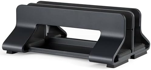 Aluminum Dual Vertical Laptop Stand Dock Holder, Supports 2 Devices, Adjustable Slot Width 15-36mm, Space-Saving Upright Storage for MacBook and Laptops - Image 5