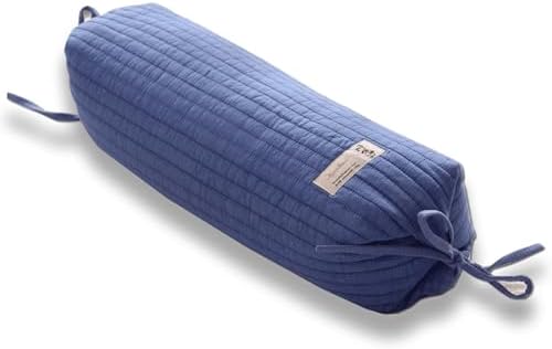 Buckwheat Pillow for Sleeping 14''x21'' Neck Roll Pillow Provide Firm Support, Adjustable Loft Bolster Pillow Relieves Neck and Shoulder Pain (Blue) by BEDAZE