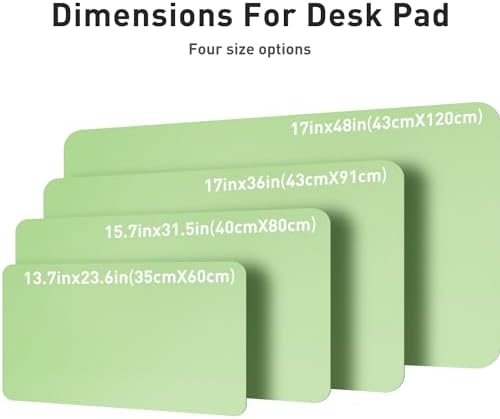 Aothia Leather Desk Pad Protector, Mouse Pad, Office Desk Mat, Non-Slip PU Leather Desk Blotter, Laptop Desk Pad, Waterproof Desk Writing Pad for Office and Home (31.5" x 15.7", Foam Green) - Image 6