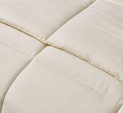Blue Ridge Home Fashions Microfiber Light Weight Solid Down Alternative All Season Comforter-Hypoallergenic Polyester Fill, Full-Queen, Ivory - Image 5