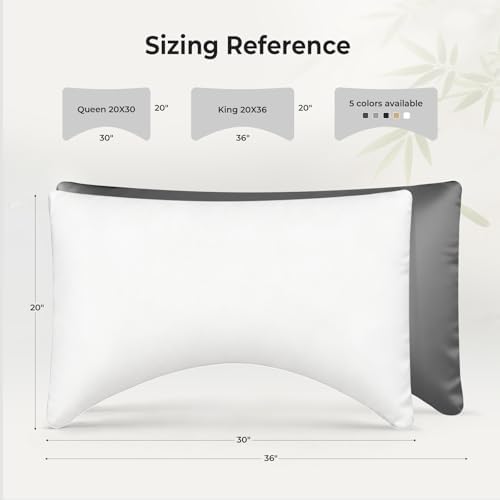 Cooling Curved Queen Pillow Case for Sider Sleeper Breathable Cool Silky Soft Pillow Cover with Zipper for Hot Sleepers,Hair and Skin Friendly,White,1 Pack,20x30IN - Image 3