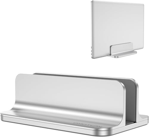 OMOTON Vertical Laptop Stand Holder, Adjustable Dock for MacBook, Silver by OMOTON