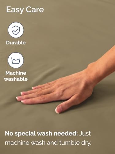 CGK Extra Deep King Single Fitted Sheet Only - Khaki - Image 5