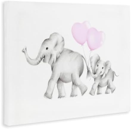 Stupell Industries Mama and Baby Elephants Stretched Canvas Wall Art, 16 x 1.5 x 20, Proudly Made in USA - Image 2