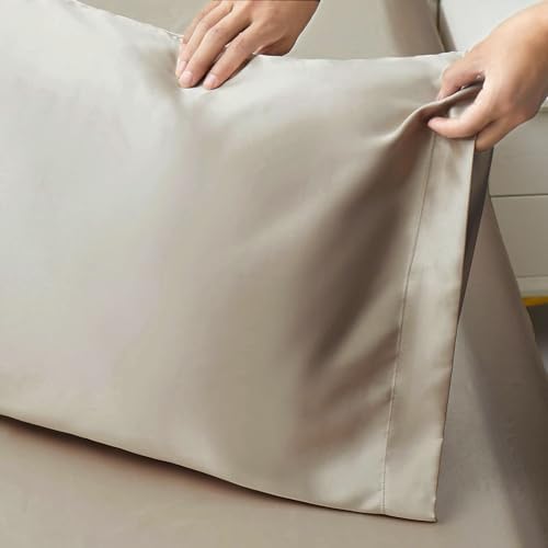 Ersmak Satin Pillowcase Standard Set of 2, 20" x 26" Ultra Soft & Silky Satin Pillow Cases for Hair and Skin, Wrinkle Fade Resistant Pillow Covers with Envelope Closure (Sand) - Image 3