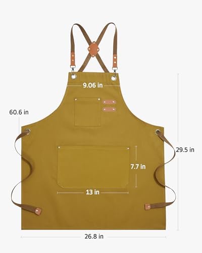 Syntus Chef Apron for Men Women with Pockets, Thick Grilling BBQ Apron - Image 2
