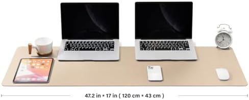 Large Cork Desk Mat - 47.2"x 17" Desk Pad for Office and Home - Ideal for Large Mouse Pad and Desk Mats on Top of Desks(Apricot) - Image 2