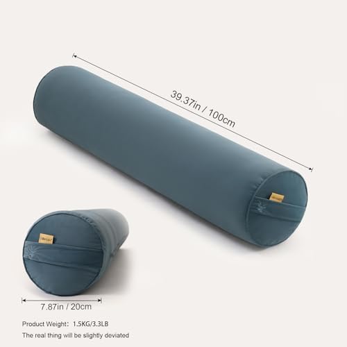 Body Pillow for Adults,Long Round Pillow,Big Cylindrical Pillow,Large Full Bolster Pillows for Side Sleepers (Slate Blue, 39.37"*7.87") - Image 2