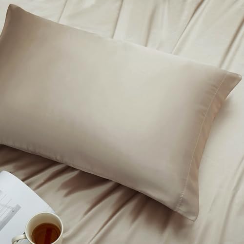 Ersmak Satin Pillowcase Standard Set of 2, 20" x 26" Ultra Soft & Silky Satin Pillow Cases for Hair and Skin, Wrinkle Fade Resistant Pillow Covers with Envelope Closure (Sand) - Image 4