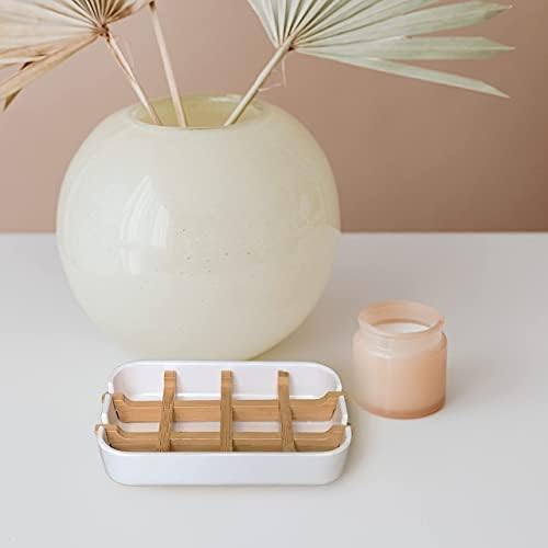 Aoheuo Modern Bamboo Fiber soap Holder and soap Dish Combination (Removable),5.12 Long by 3 Wide, 0.98 inches high, Used in Kitchens, bathrooms, and bar Sinks (Black(3 Pack)) - Image 5