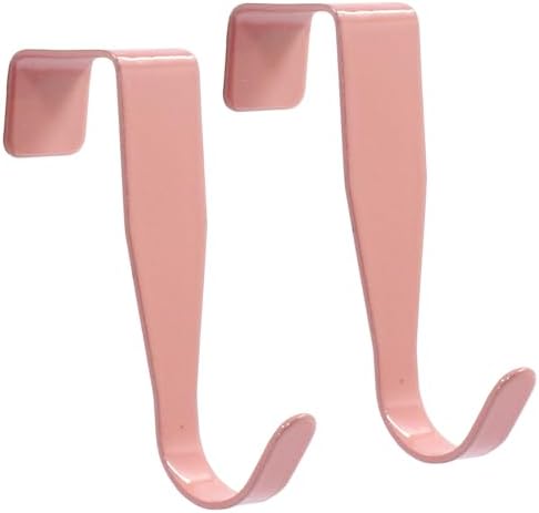 Hordion 4Pack Over Cabinet Door Hook, Pink Carbon Steel Hanger Hook - Image 4